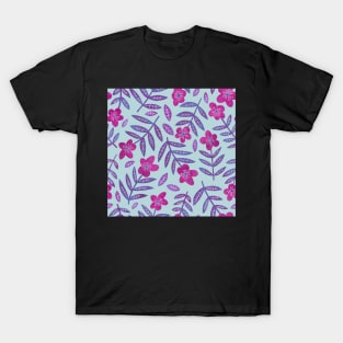 Pink and purple very peri marbled flowers T-Shirt